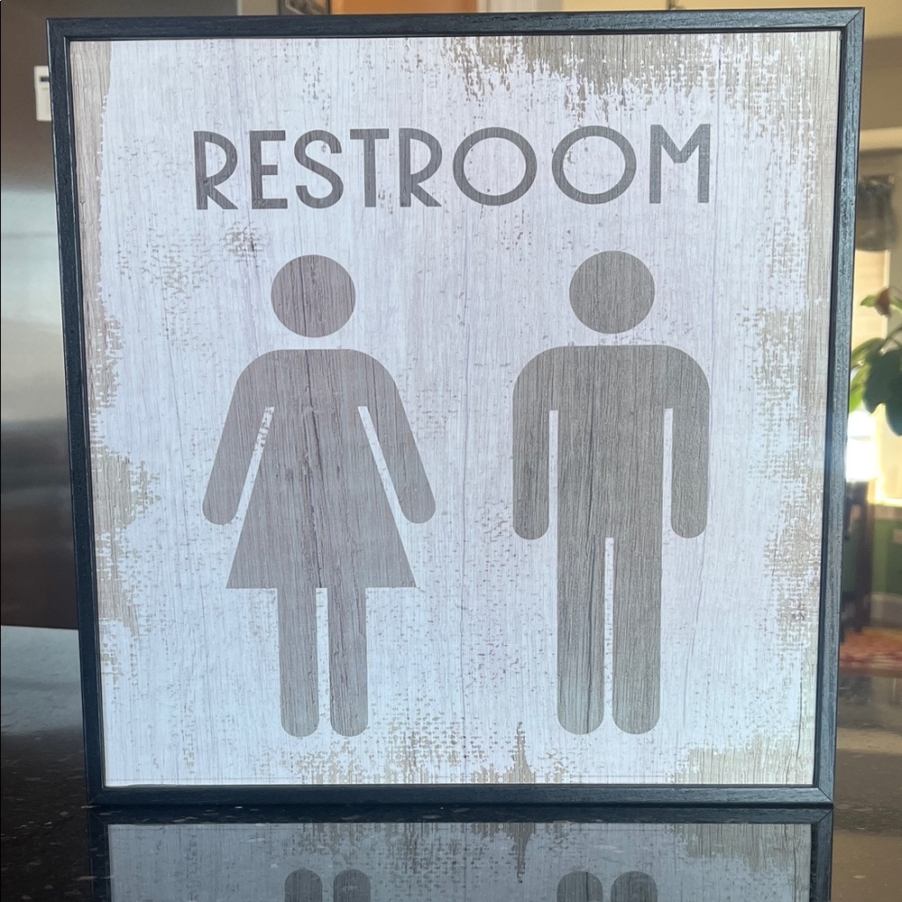 Stupell Home Decor Restroom Sign with Black Frame